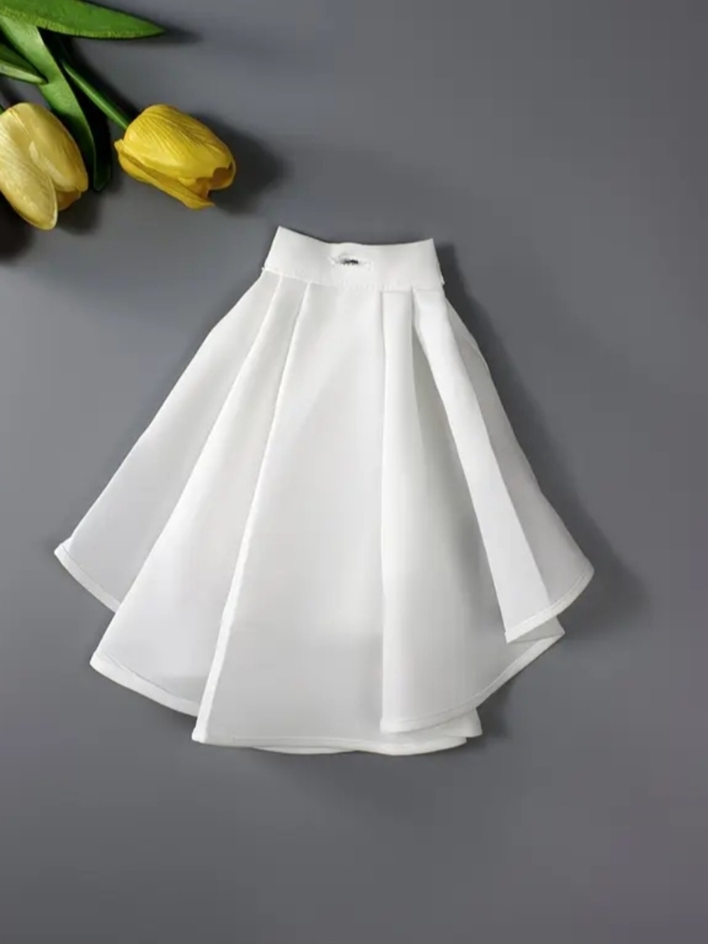 Detachable White Peter Pan Collar Bib with Pleated Jabot - Picture 3 of 5